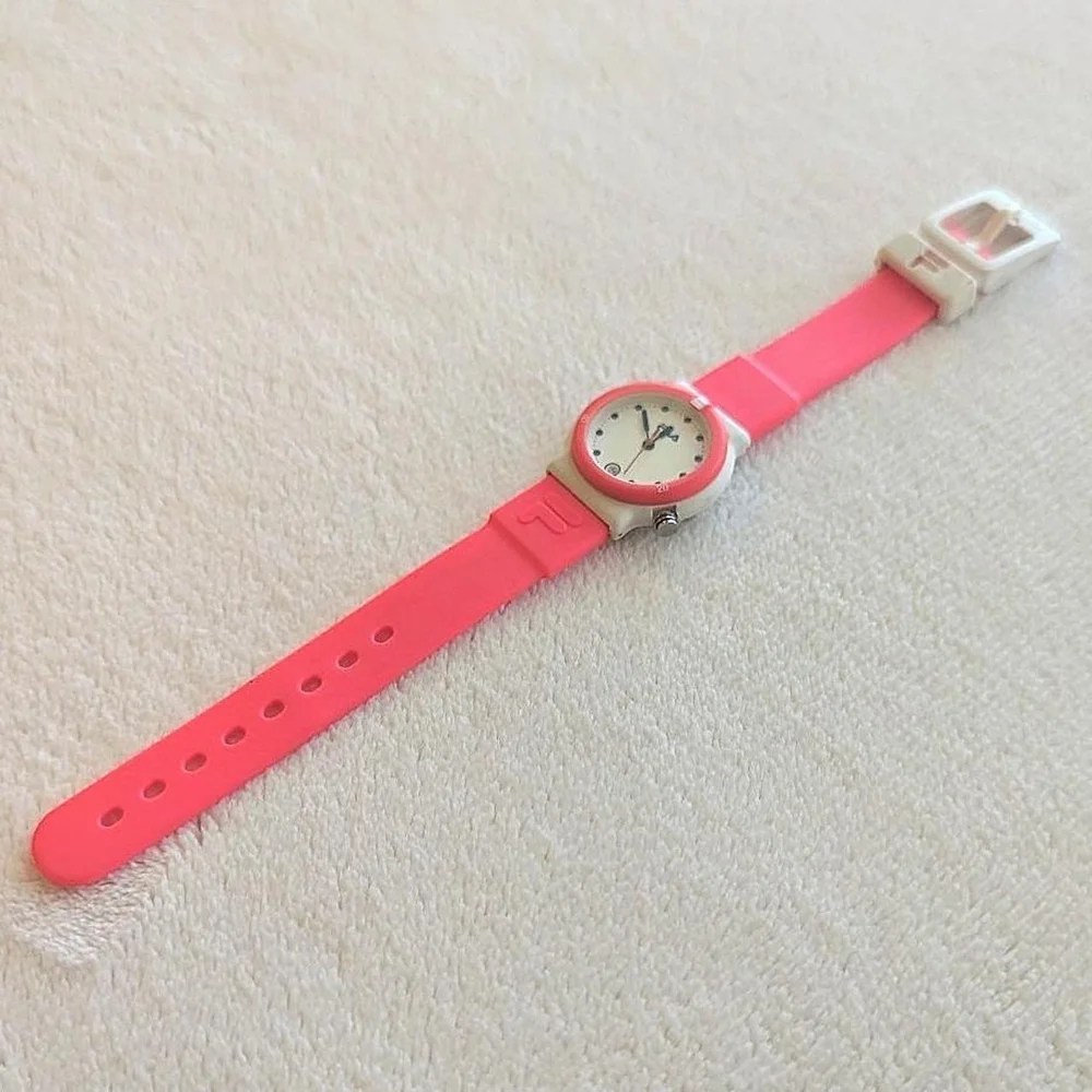 Rare 80s/90s Vintage Fila Hot Pink Waterproof Swiss Watch
